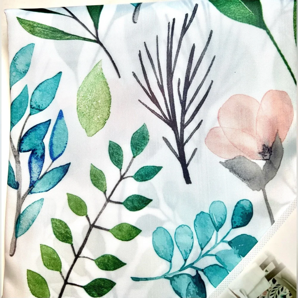 Sia Floral Fabric Shower Curtain Watercolor Flower Garden